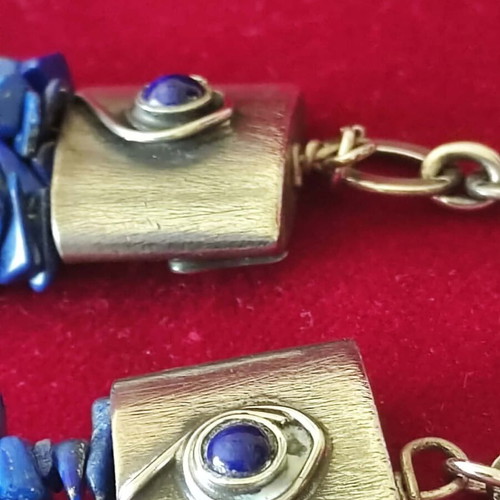 Lapis Lazuli jewelry set with necklace and earrings