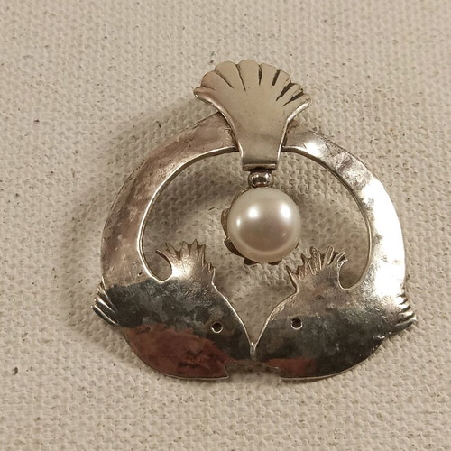 Handmade silver 925 pendant with natural pearl made to order