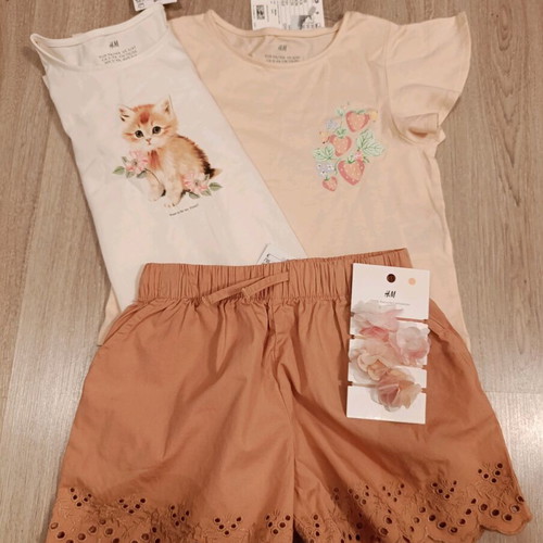 H&M Girls' Summer Set new, beige and brown