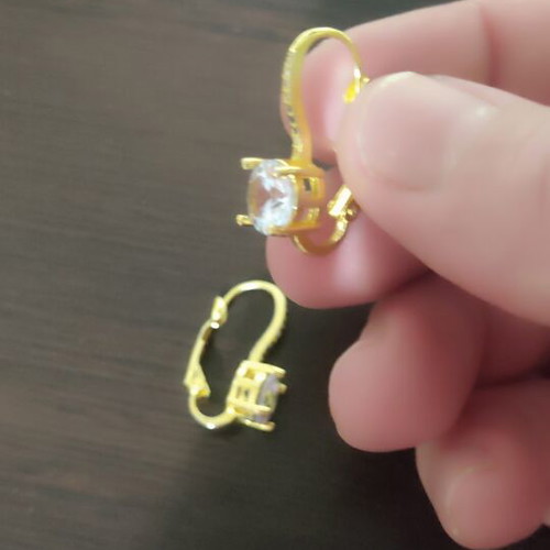 Earrings set like new, 2 pairs gold color with stones
