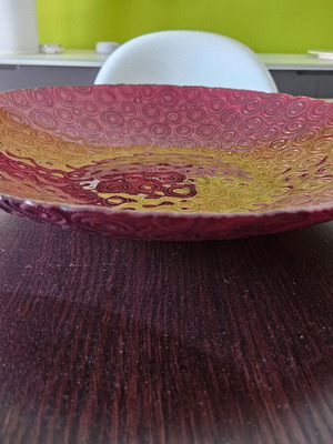Kosta Boda red serving platter like new