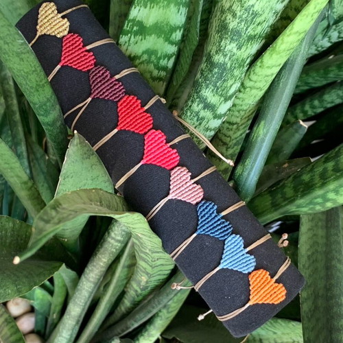 Macrame heart handmade bracelet multicolor new