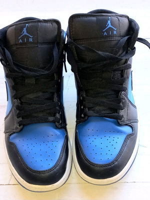 Jordan 1 Mid No43 μαύρο/μπλε σαν καινούργιο