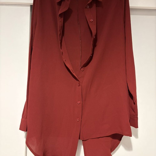 Noobass asymmetrical burgundy shirt S/M with sleep mask gift