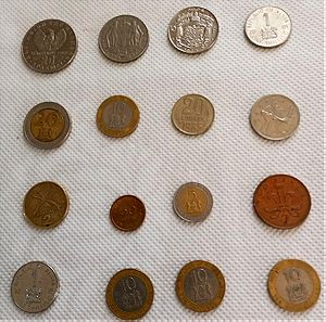 Νομίσματα Ελληνικά και Ξένα 16 ΤΕΜ.