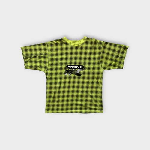 Men's vintage punk T-shirt, green, size M oversize