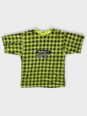 Men's vintage punk T-shirt, green, size M oversize