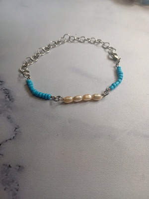 Χειροποίητο μαγικό βραχιόλι κατόπιν παραγγελίας, μπλε και ασημί