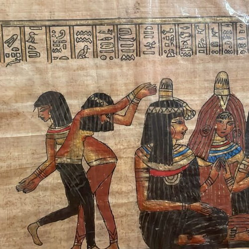 Papyrus paintings set of 2 new, Egypt motifs