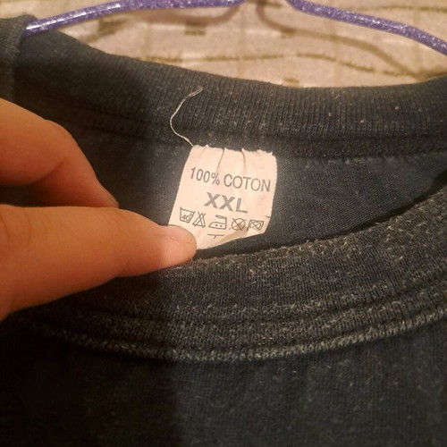 Black faded blouse refurbished, 100% cotton, XXL
