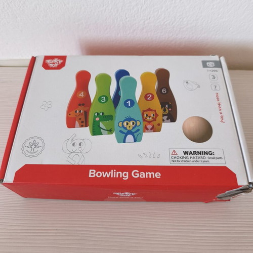 Wooden Bowling Pins Tooky Toy like new