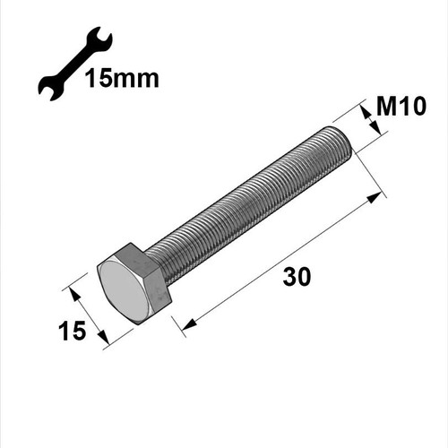 M10 Bolts with Integrated Washer Galvanized New, 10 pcs
