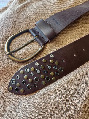Mexx Fashion leather belt brown vintage with studs XS/S like new