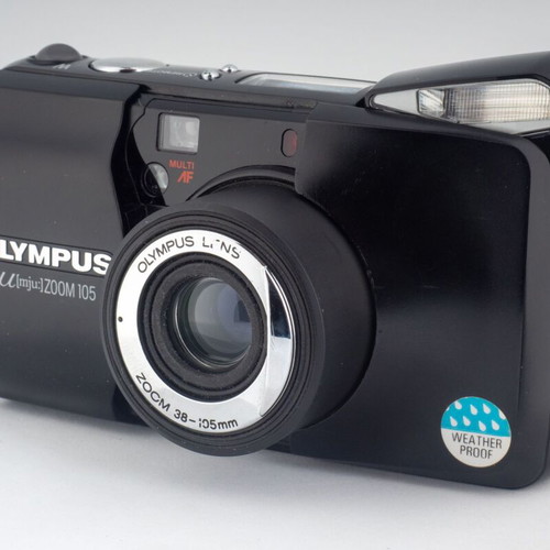 Olympus mju Zoom 105 Black Version 35mm Film Camera used