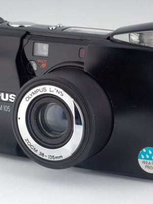 Olympus mju Zoom 105 μαύρη έκδοση 35mm φιλμ κάμερα μεταχειρισμένη
