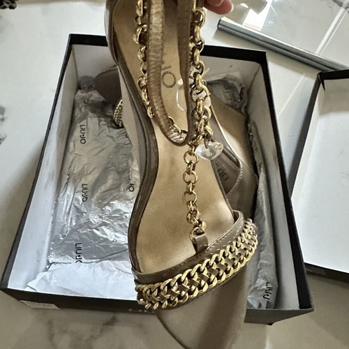 Liu Jo platform sandals like new, leather, gold