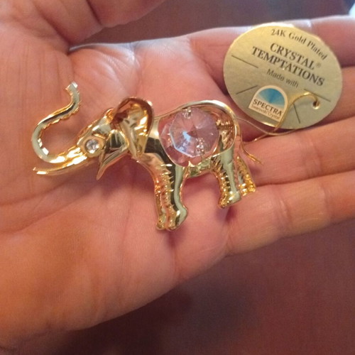 Crystal Temptations gold-plated elephant with Swarovski crystals