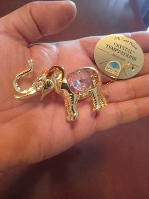 Crystal Temptations gold-plated elephant with Swarovski crystals