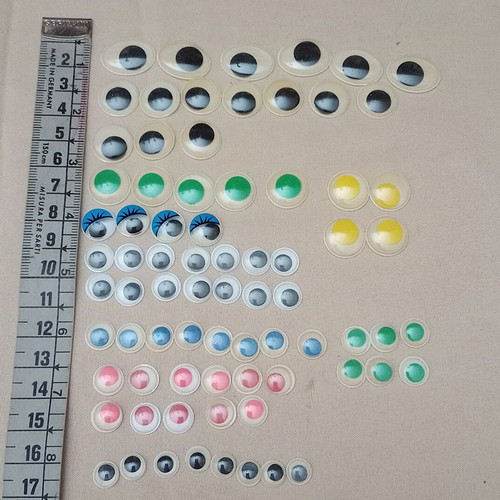Craft eyes used, pack of 76 pieces