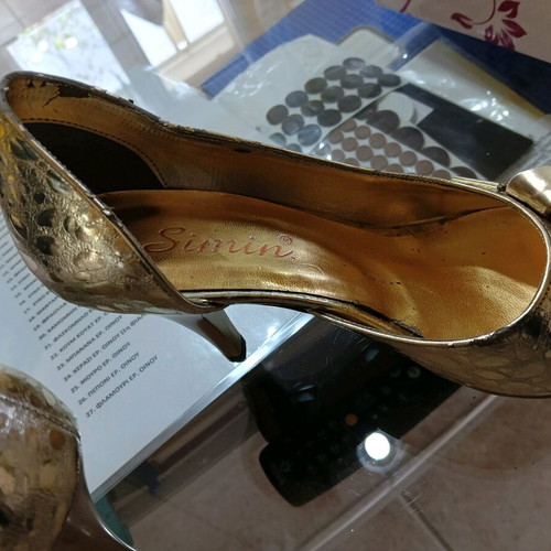 Simin women's sandals used, size 36, gold color