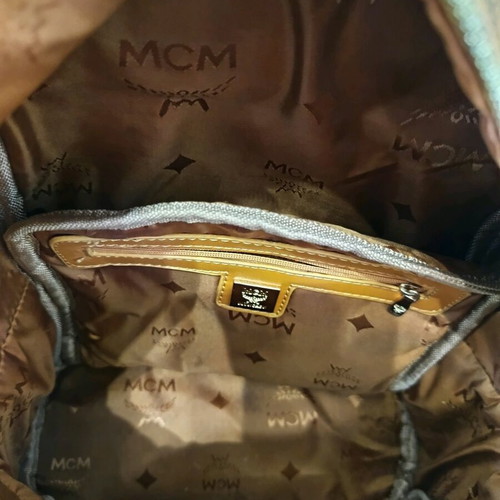 Mcm backpack authentic with studs used, brown