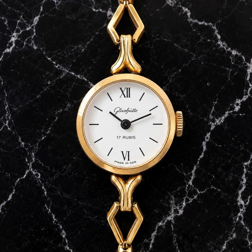 Glashutte Gold Plated 1970 GDR Watch 17 Rubis used, women's