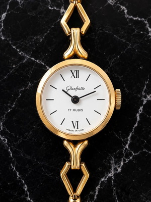 Glashutte Gold Plated 1970 GDR Watch 17 Rubis used, women's