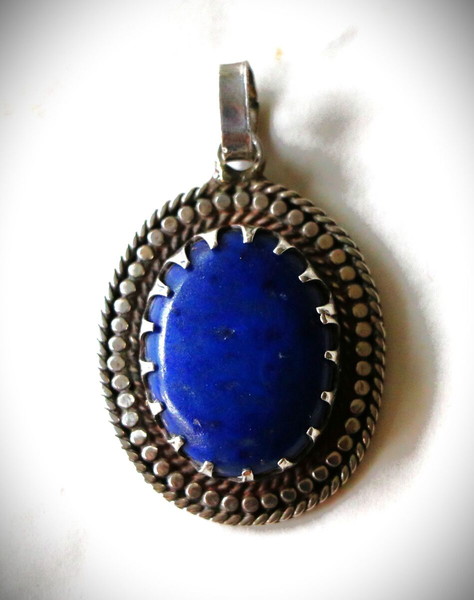 Mενταγιόν κρεμαστό Lapis λάπης, Ασήμι sterling silver 925 - κλείσιμο καταστήματος SBTS019