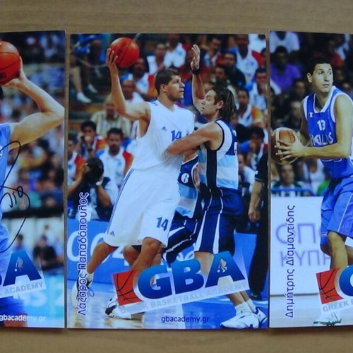 Συλλεκτικό σετ καρτών Greek Basketball Academy με αυθεντική υπογραφή Νίκου Χατζηβρέττα