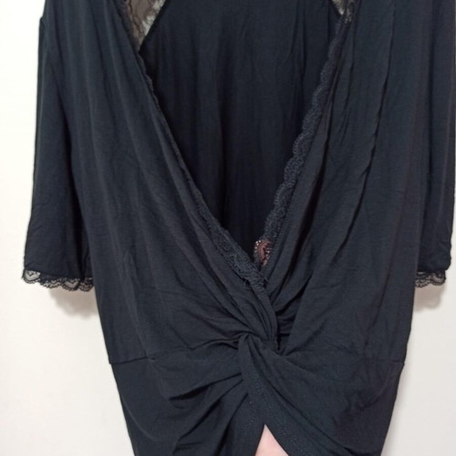 Black backless top size L, viscose