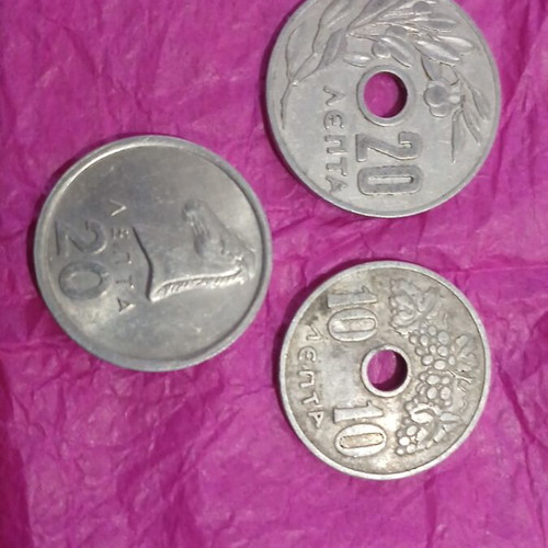 Collection of Old Greek Drachmas Coins used, Athena theme