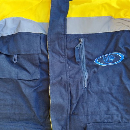 Il MONDO work jacket yellow/dark blue new with reflective strips