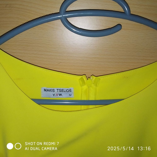 Makis Tselios dress like new, size M, black and yellow