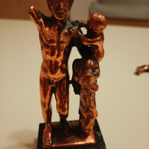 Vintage brass statue set of 3 (Pericles, Achilles, Hermes) like new