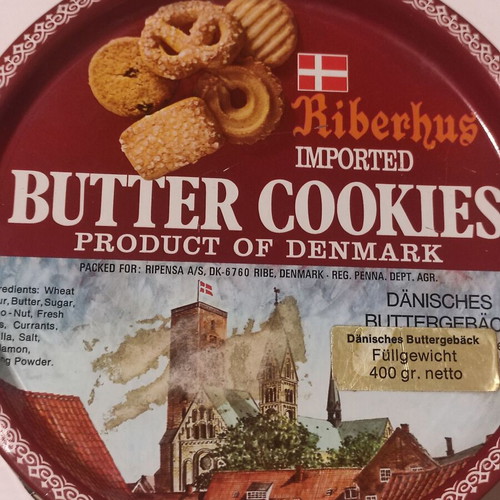 Butter Cookies Ribenhus box used, likely 1980s
