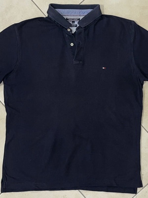 Tommy Hilfiger Men Polo Shirt, navy blue, slim fit, XXL