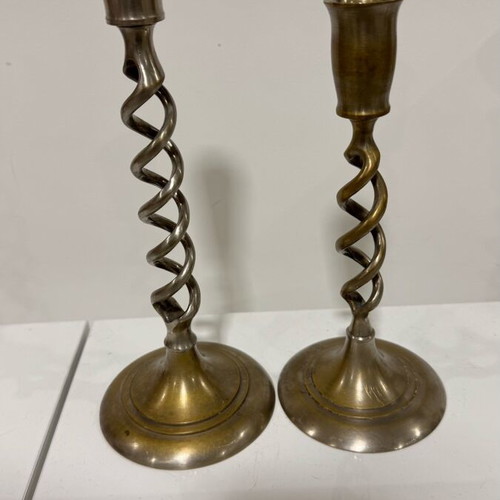 Metal candlesticks used, set of 2