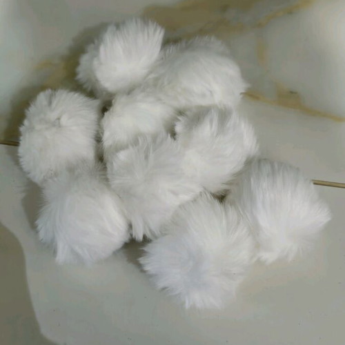 Acrylic white pom poms pack of 9, 5cm, new