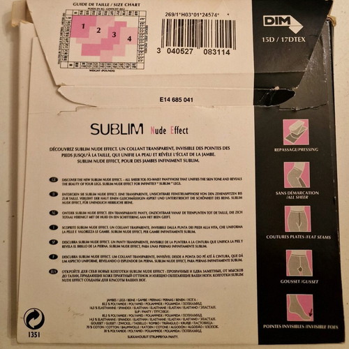 Dim Sublim Nude Effect 15den tights black new, size 2