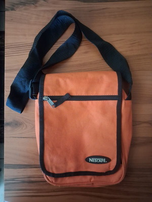 Vintage Nescafe Shoulder Bag like new, orange and black