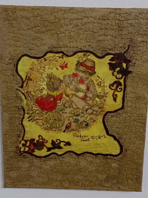Children's frame with decoupage on canvas