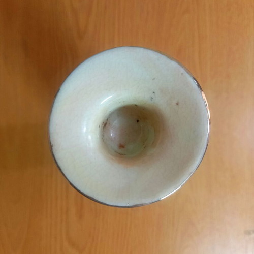 Royal Satsuma candlestick used, hand-painted