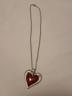 Necklace with heart new with large red heart