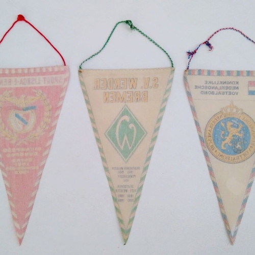 Sports pennants 1993 era Benfica, Werder Bremen, Netherlands national team