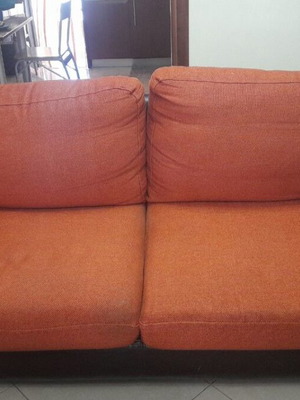 Sofa set used, two-piece with two- and three-seater sofas