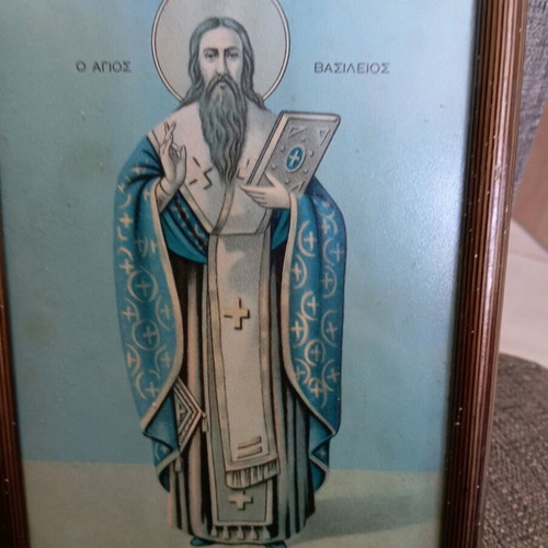 Vintage lithograph used in frame with glass 20x15 cm