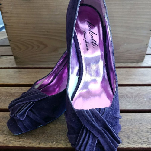 Vintage purple peep-toe heels used, size 39, Kokette