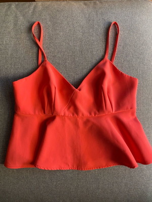 Crop top blouse with back zipper Bershka like new, pink, size S