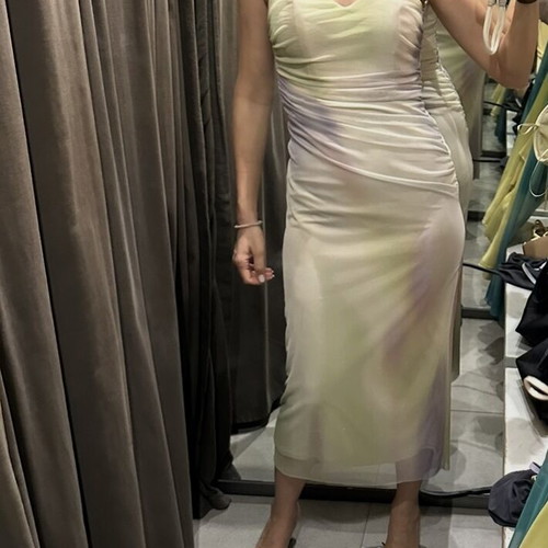 Zara wedding guest dress like new, colorful pastel shades