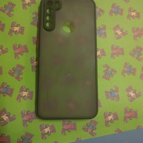Redmi Note 8T phone case used, semi-transparent with black color